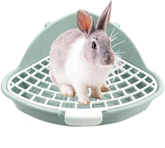 Corner Litter Box with Grid for Rabbits & Guinea Pigs