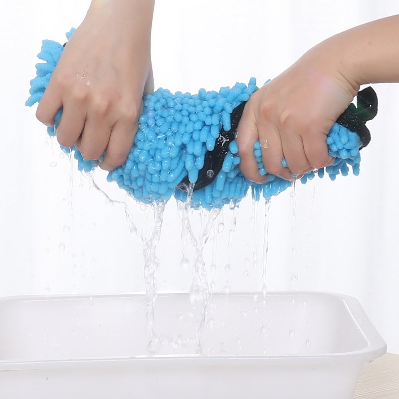 Wringing out the towel