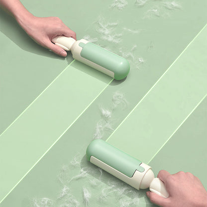 Rolling pet hair off fabric