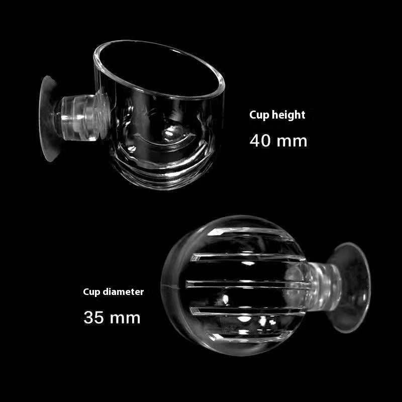 Clear Bloodworm Feeding Cup with Suction Cup