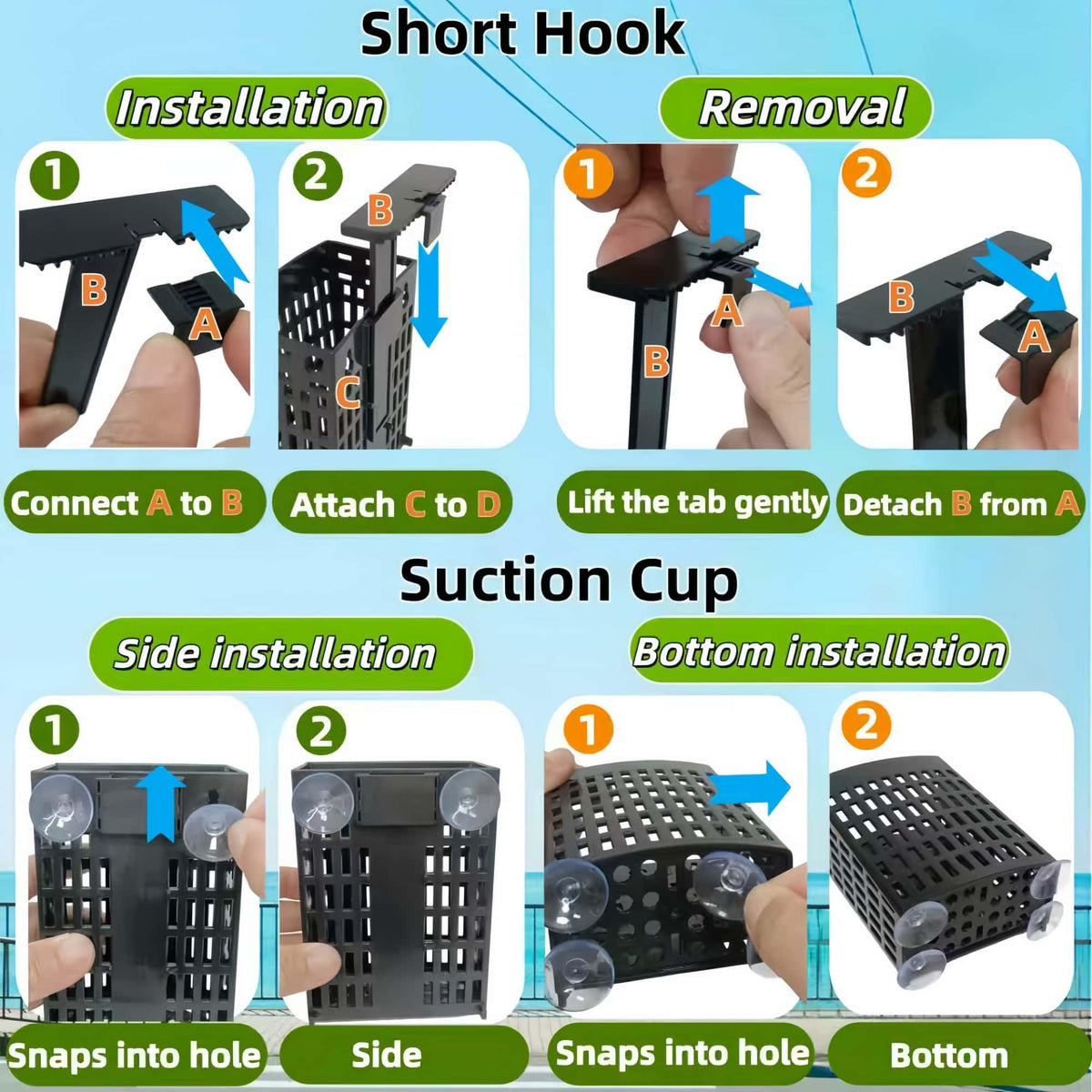 Hang-On Aquarium Plant Holders — 2 Pack