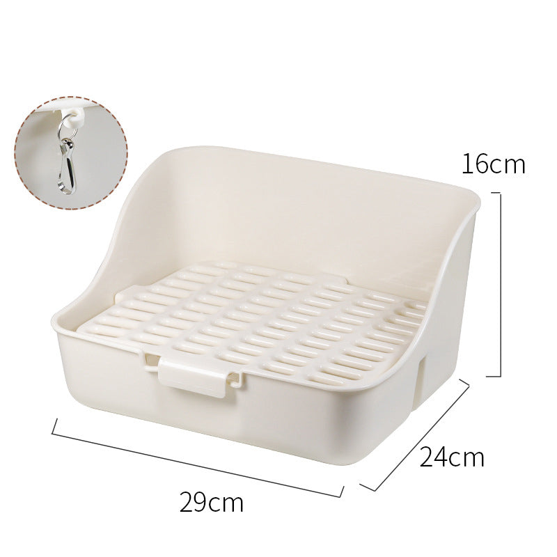 Corner Litter Box with Grid for Rabbits & Guinea Pigs
