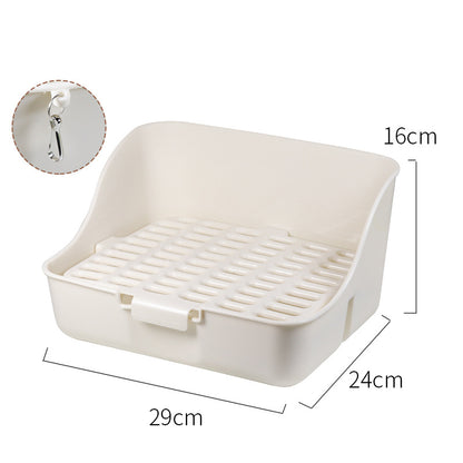 Corner Litter Box with Grid for Rabbits & Guinea Pigs