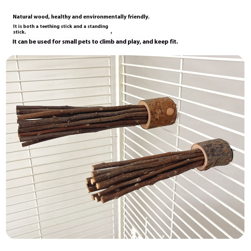 Chew stick fixed to cage bars