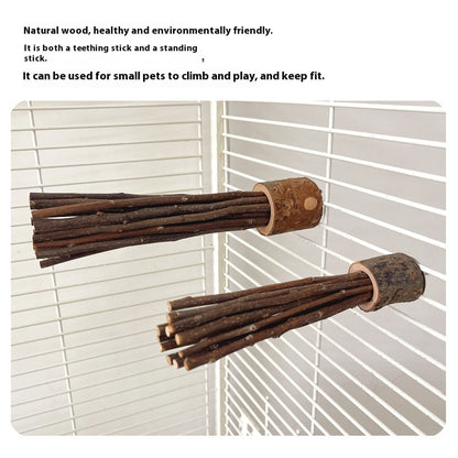 Chew stick fixed to cage bars