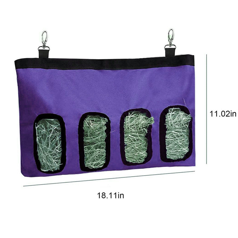 Purple hay feeder bag, 4 holes