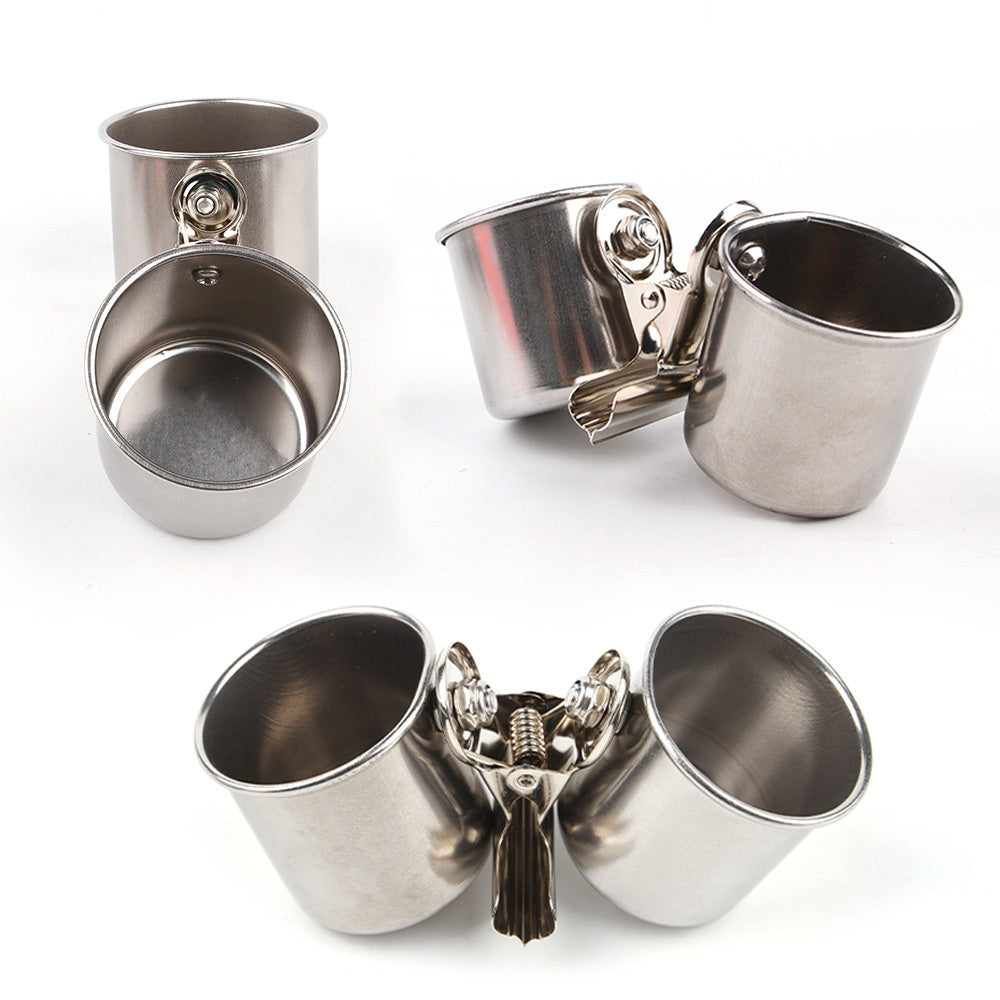 Stainless Steel Clamp-On Bird Cups