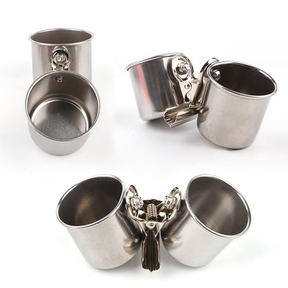 Stainless Steel Clamp-On Bird Cups