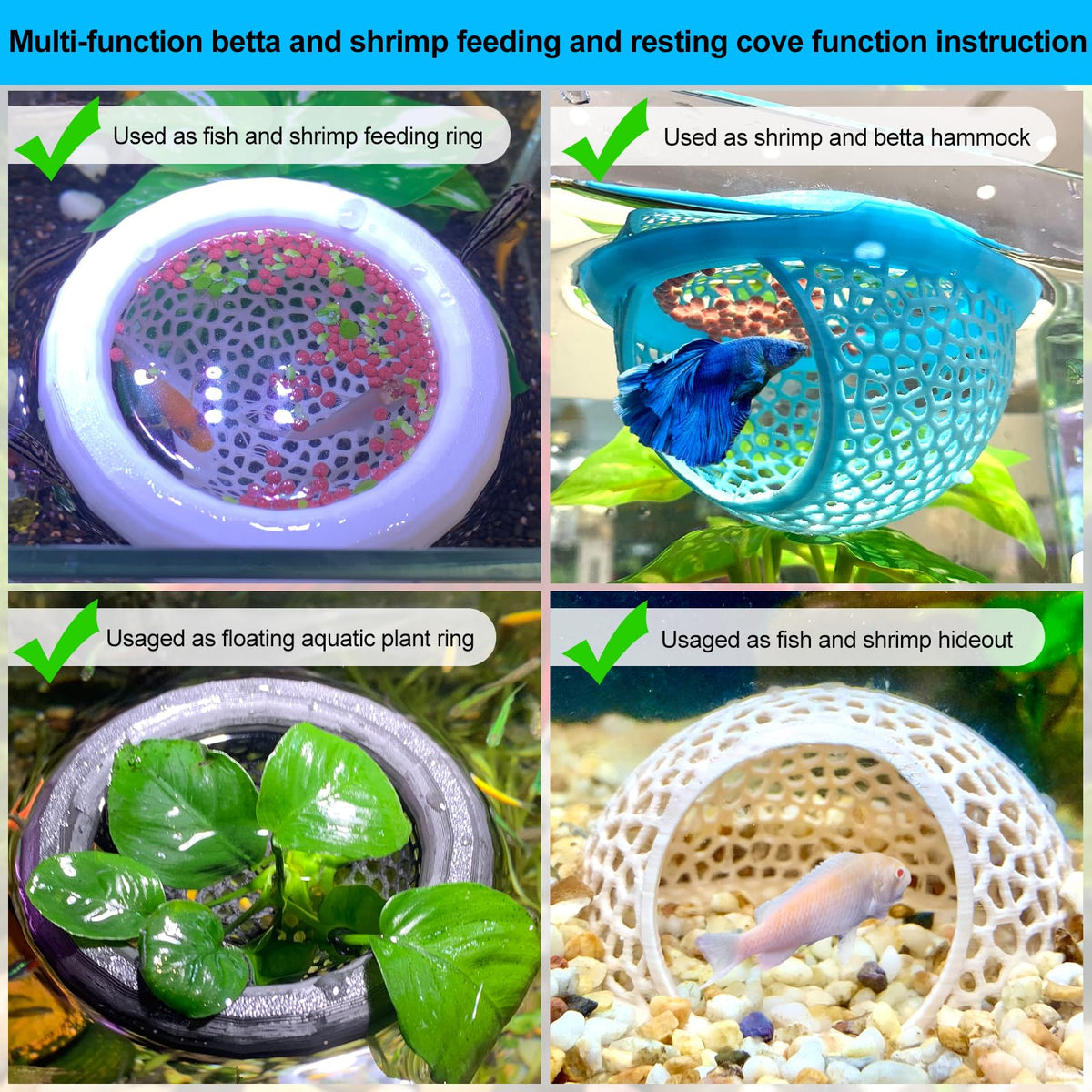 Large and small betta hides