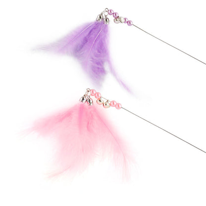 Feather Cat Teaser Wand with Bell