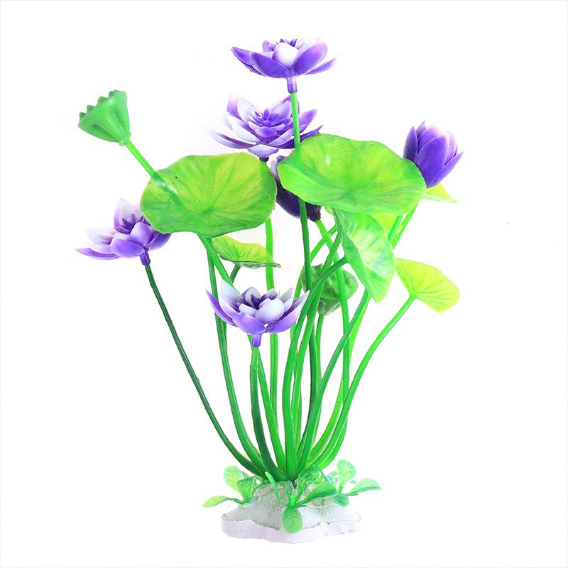 Artificial Lotus Flower Aquarium Plant — 21 cm