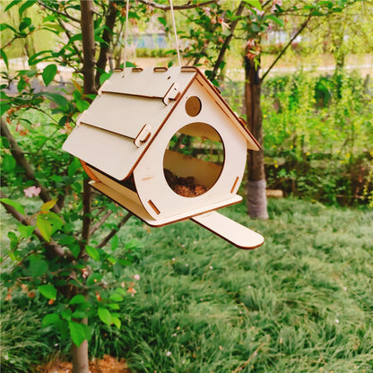 DIY Wooden Hanging Bird Feeder