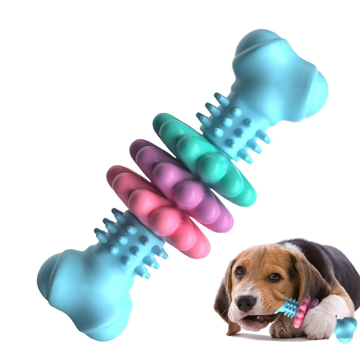TPR Chew Bone with Spinning Rings