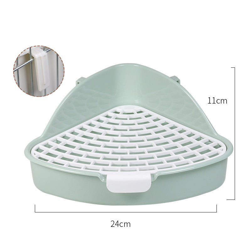Corner Litter Box with Grid for Rabbits & Guinea Pigs