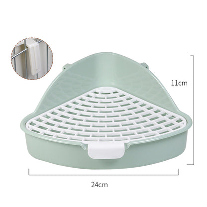 Corner Litter Box with Grid for Rabbits & Guinea Pigs