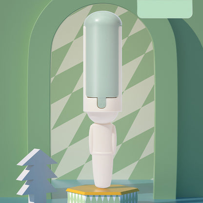 Hair remover roller, white/green, on its base