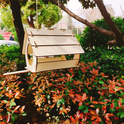 DIY Wooden Hanging Bird Feeder