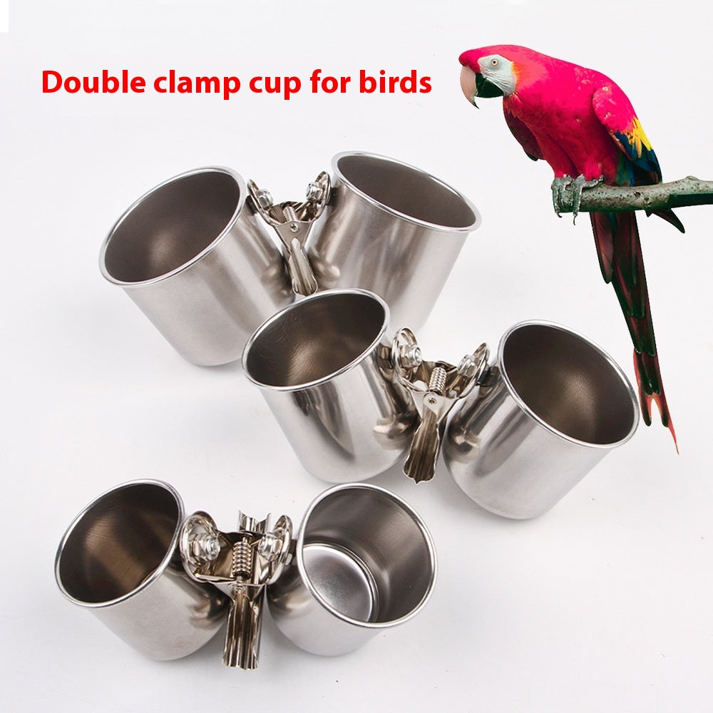 Stainless Steel Clamp-On Bird Cups