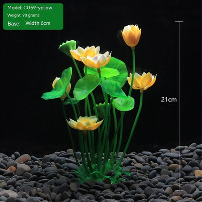 Artificial Lotus Flower Aquarium Plant — 21 cm