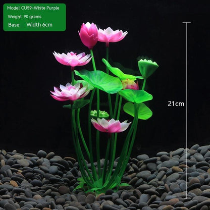 Artificial Lotus Flower Aquarium Plant — 21 cm