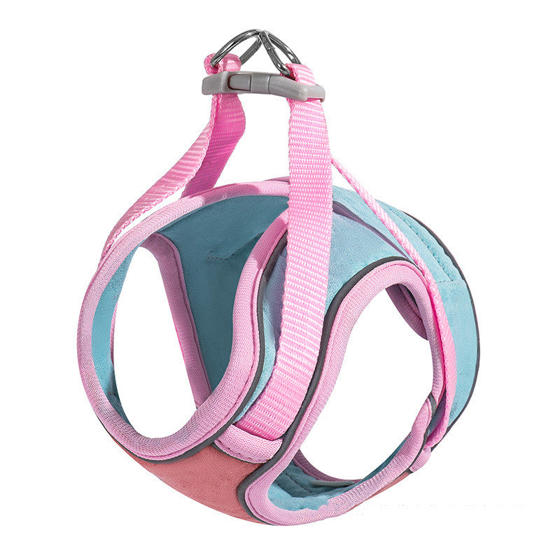 Vest-style cat harness, pink
