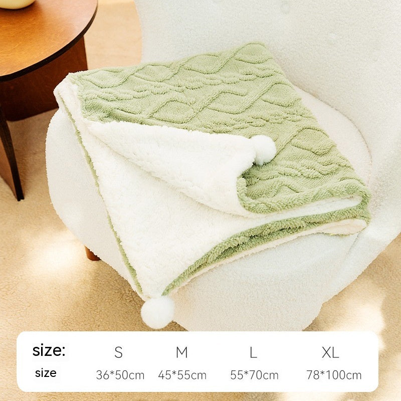 Textured Flannel & Sherpa Pet Blanket