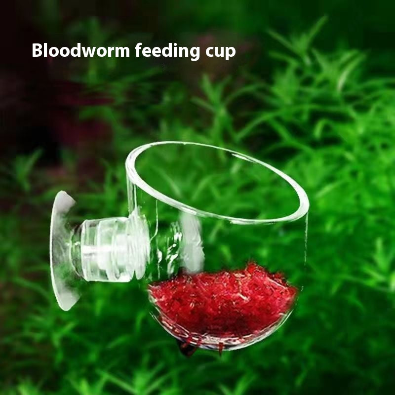 Clear Bloodworm Feeding Cup with Suction Cup
