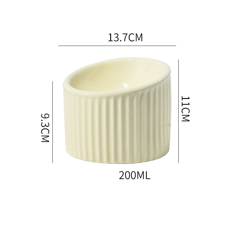 Elevated Tilted Ceramic Cat Bowl