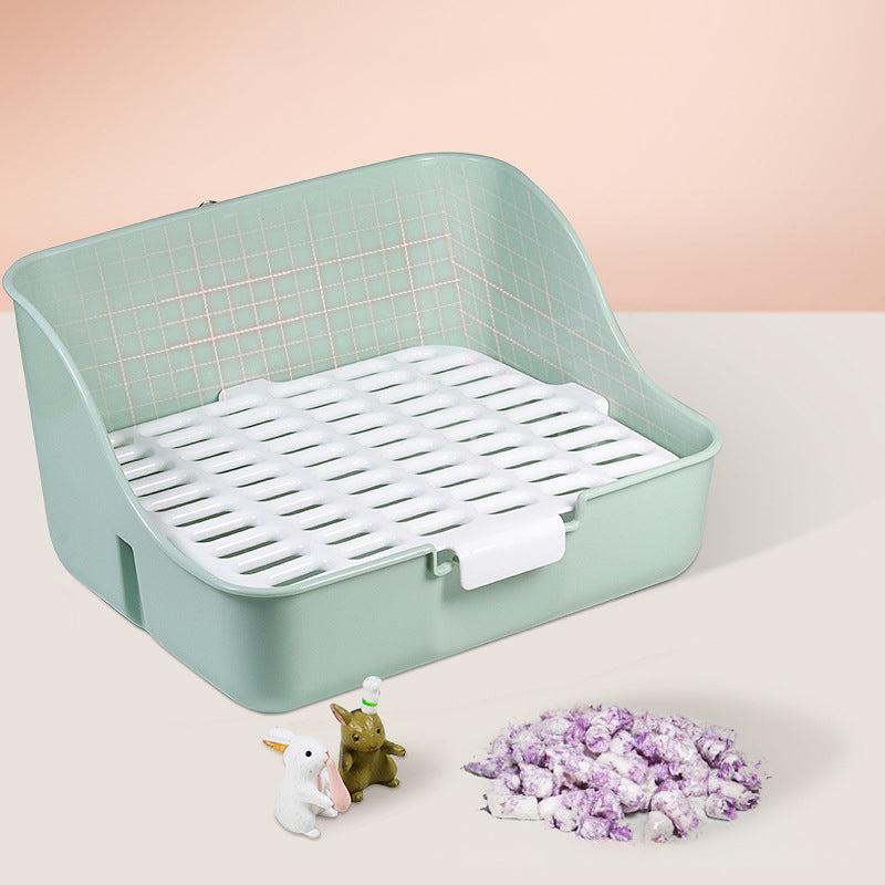 Corner Litter Box with Grid for Rabbits & Guinea Pigs