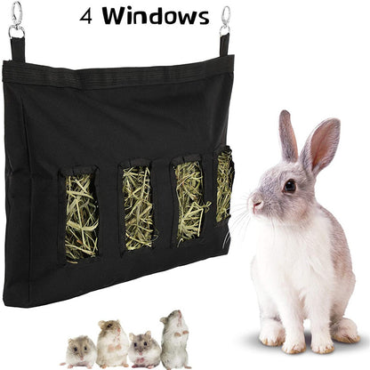 Black hay feeder bag, 4 holes