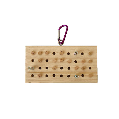 Wooden Cork-Plug Foraging Board for Parrots