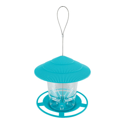 Lantern bird feeder, teal