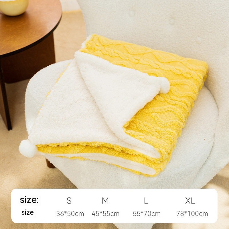 Textured Flannel & Sherpa Pet Blanket