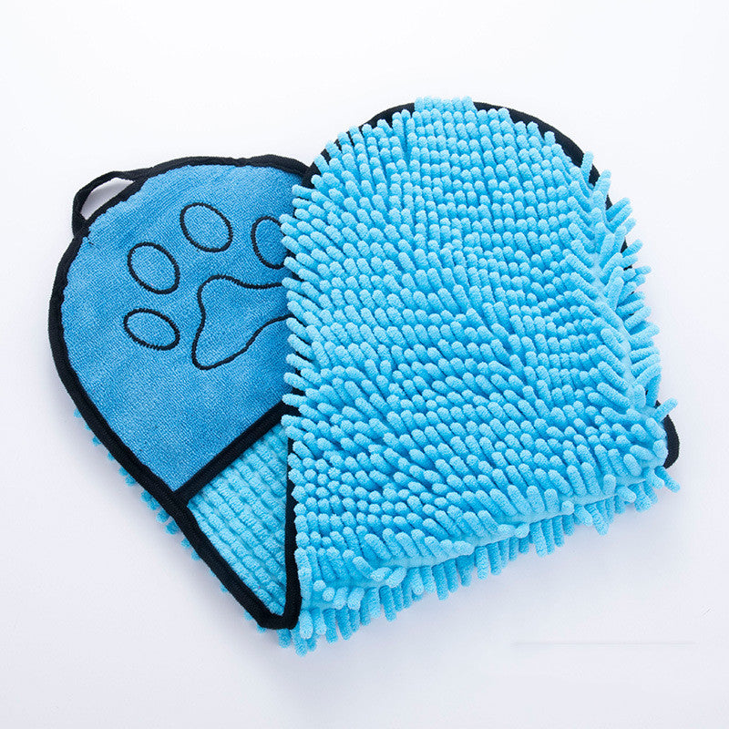 Chenille towel, blue