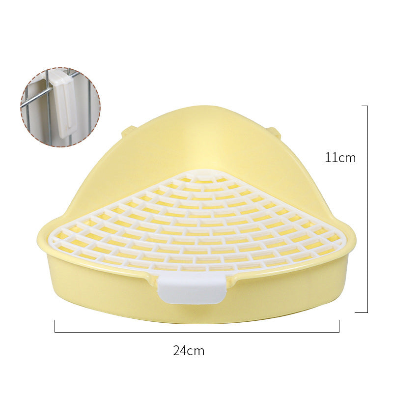 Corner Litter Box with Grid for Rabbits & Guinea Pigs
