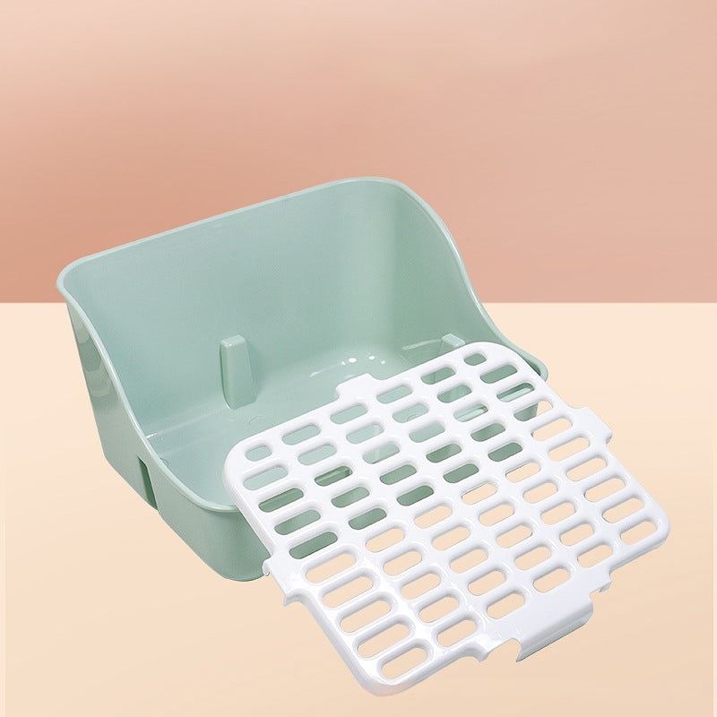 Corner Litter Box with Grid for Rabbits & Guinea Pigs