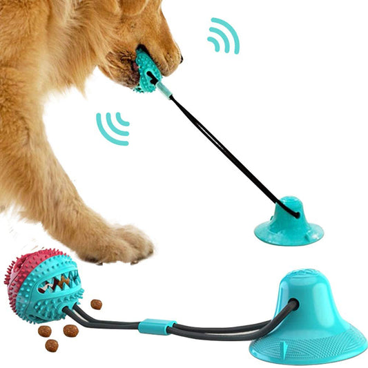 Suction-Cup Tug Toy with Treat Ball