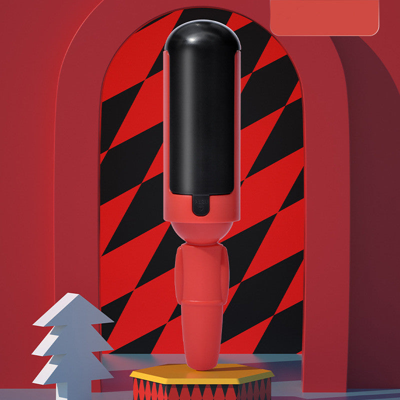 Hair remover roller, red/black, on its base