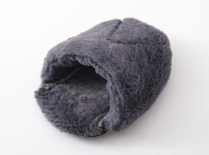 Plush slipper bed, dark grey