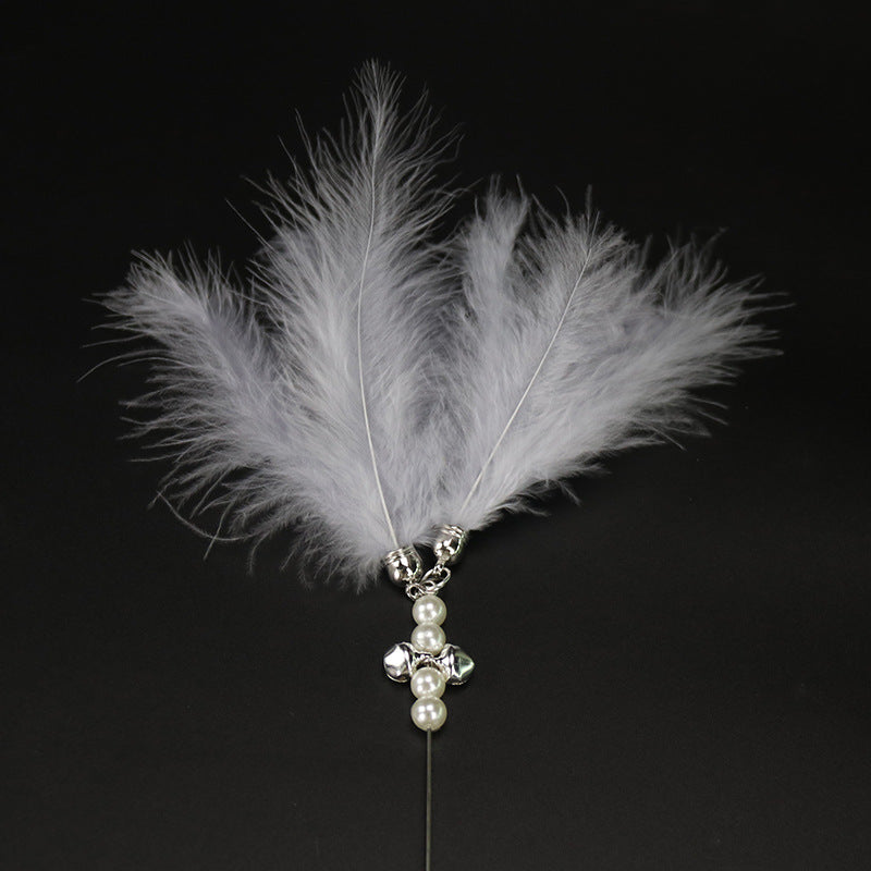 Feather Cat Teaser Wand with Bell