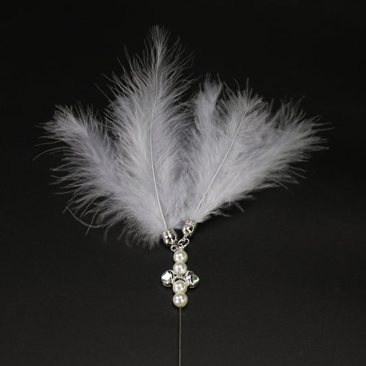Feather Cat Teaser Wand with Bell