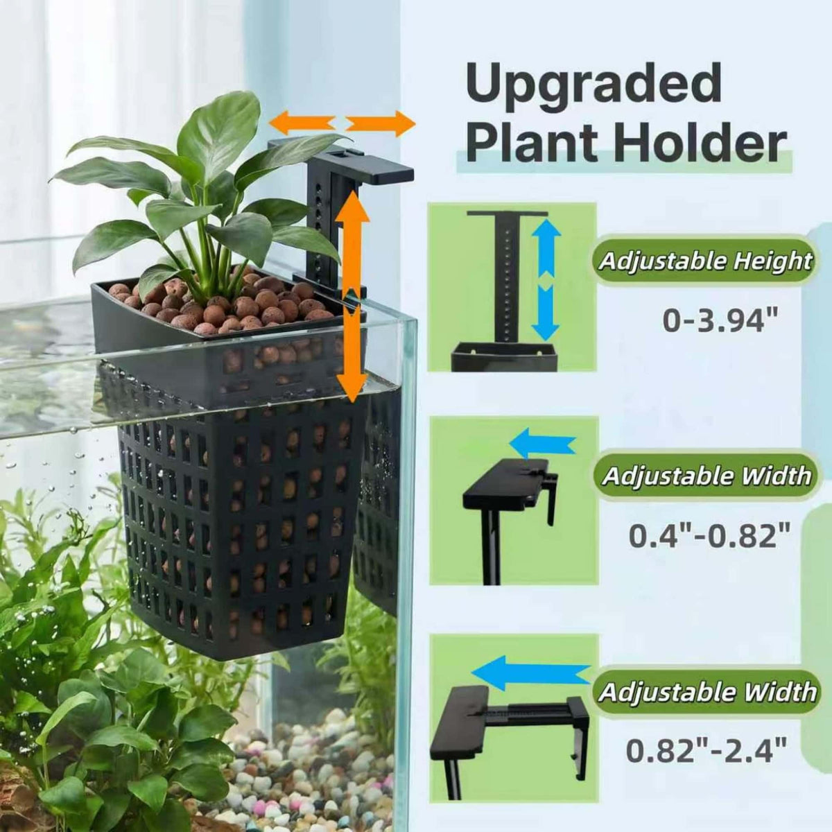 Hang-On Aquarium Plant Holders — 2 Pack