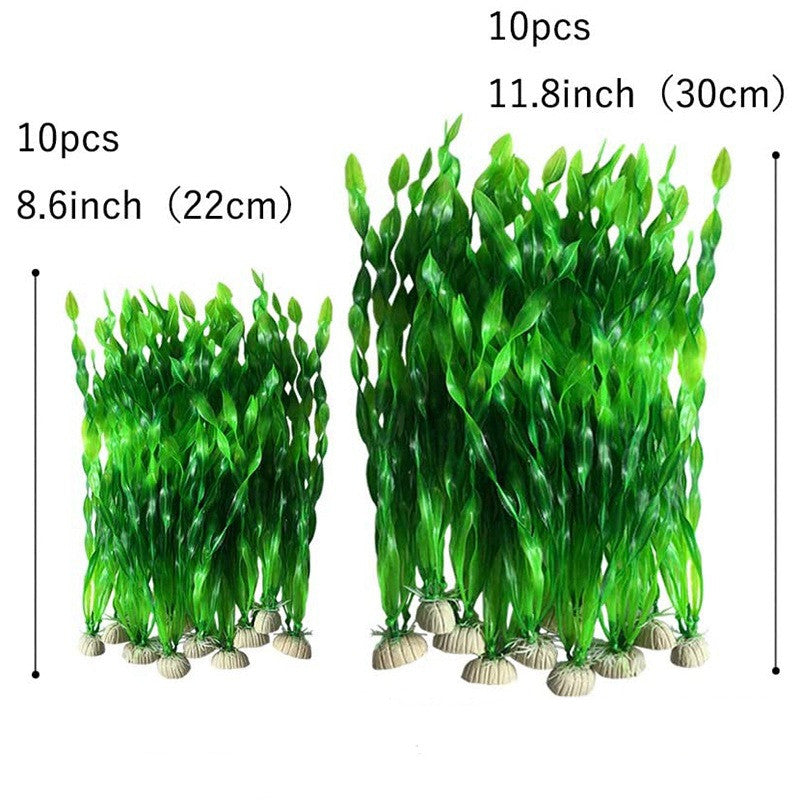 Green artificial aquarium plants
