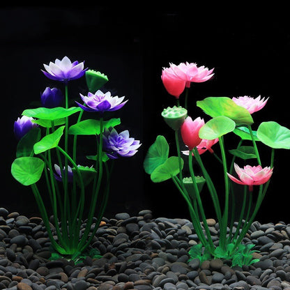 Artificial Lotus Flower Aquarium Plant — 21 cm