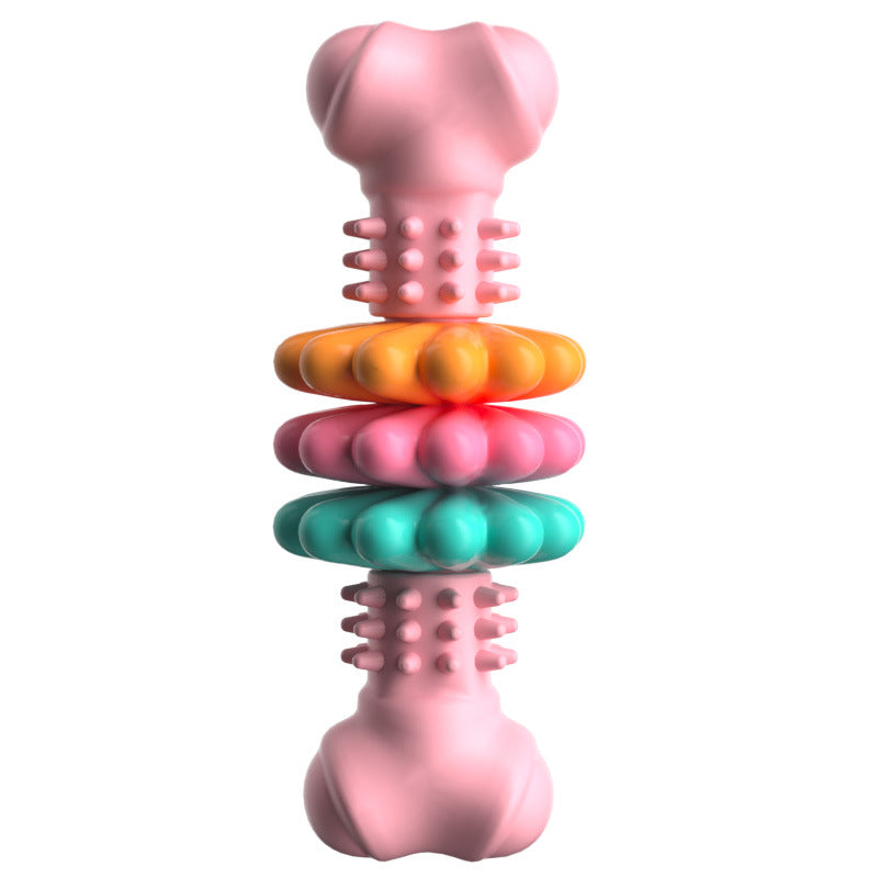 TPR Chew Bone with Spinning Rings